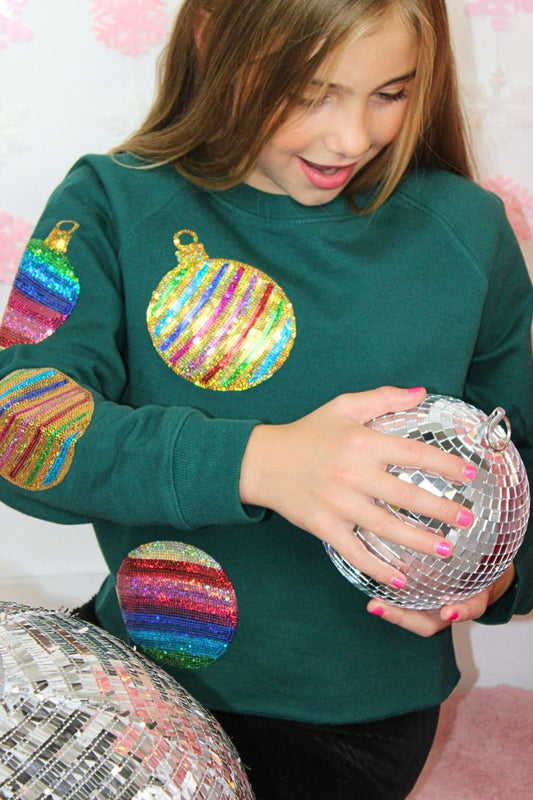 Graphic Sweatshirt - Christmas Ornaments