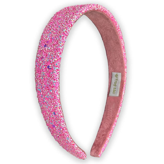 Chunky Glitter Headband - Pink