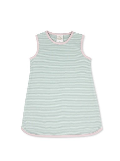 Tinsley Dress - Aqua Stripe & Sumter Pink