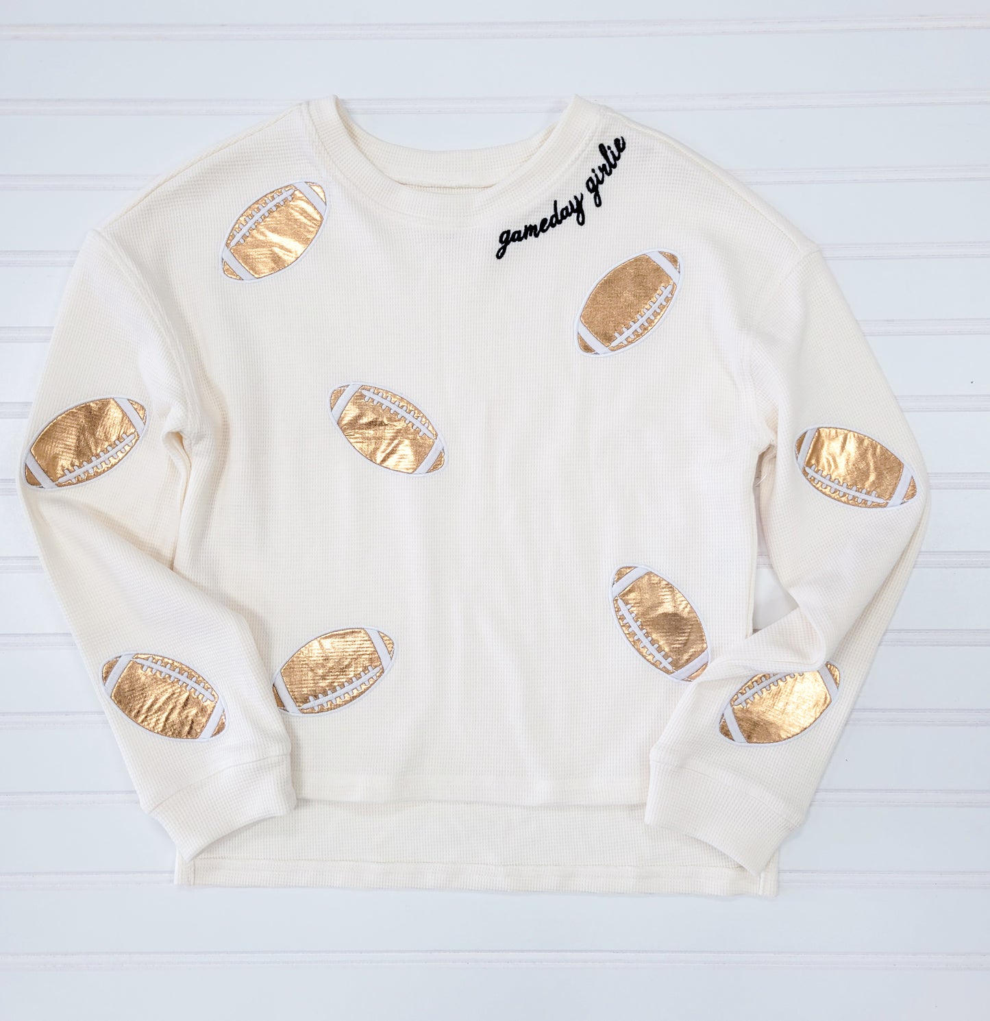 Waffle Applique Top - Game Day