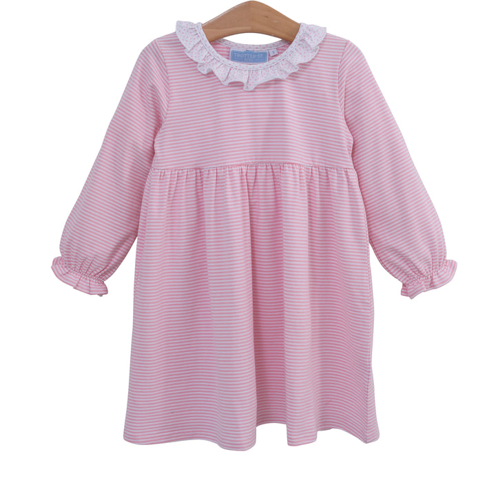 Georgia Dress - Light Pink Stripe