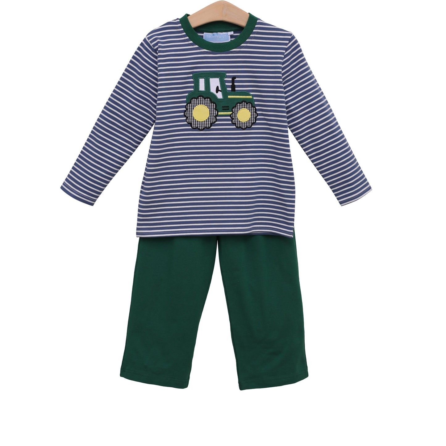 Applique Pants Set - Tractor