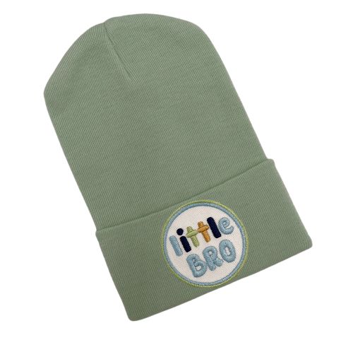 Newborn Hat - Sage Green Little Bro