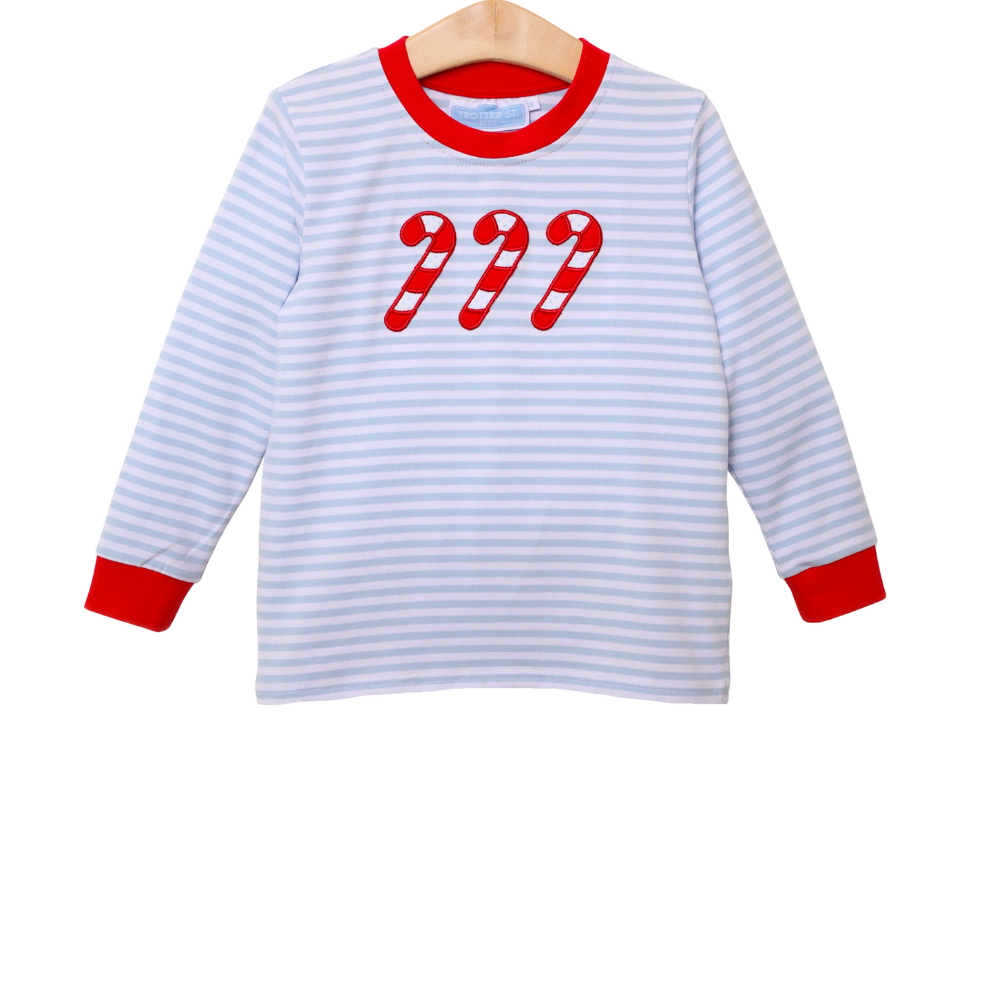 Applique Long Sleeve Shirt - Candy Cane