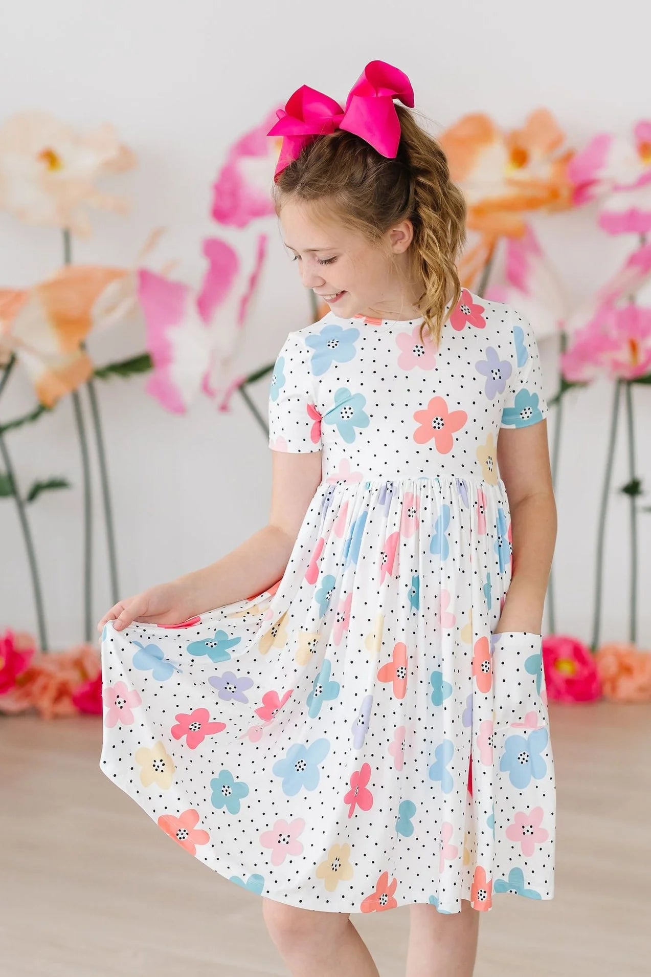 Pocket Twirl Dress - Dots & Daisies