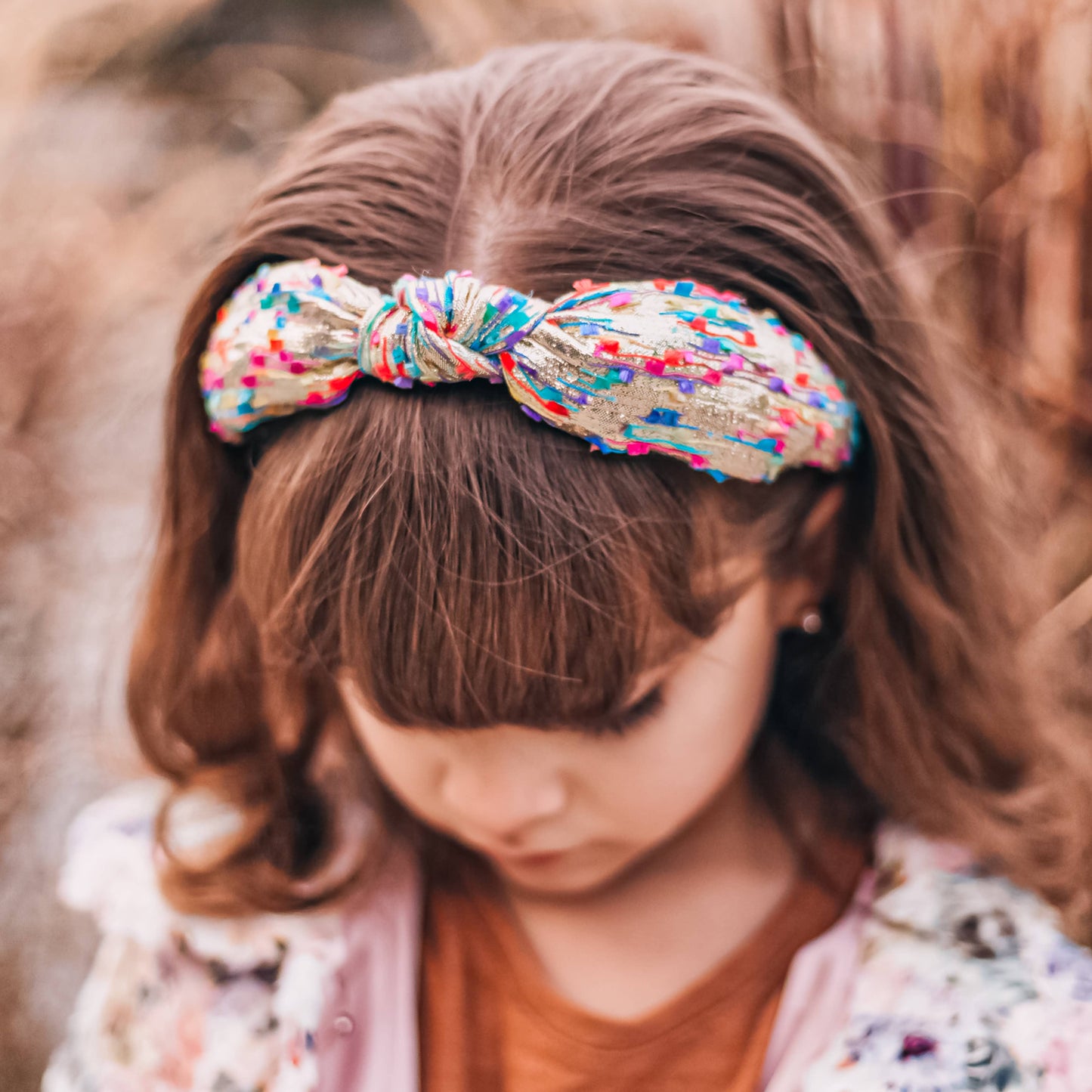 Sequin Knot Headband - Gold Confetti