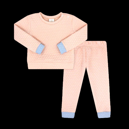 Quilted Sweatsuit - Paris Pink/Windy Blue