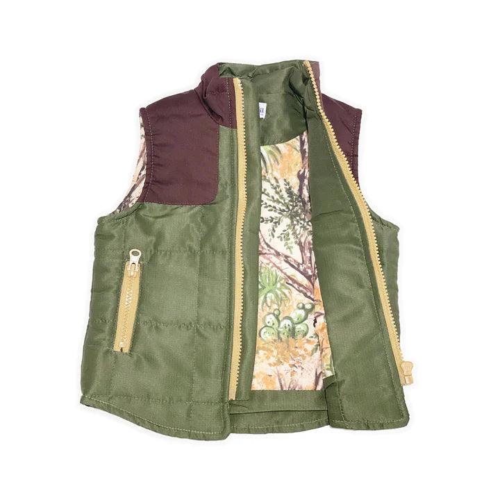 Vest - Army Green & Brown