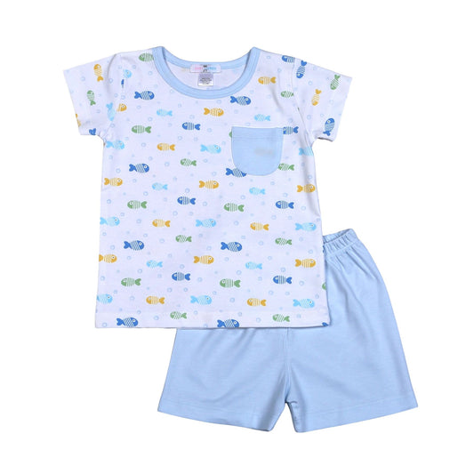 Pima Short Set - Blue Bubble Buddies