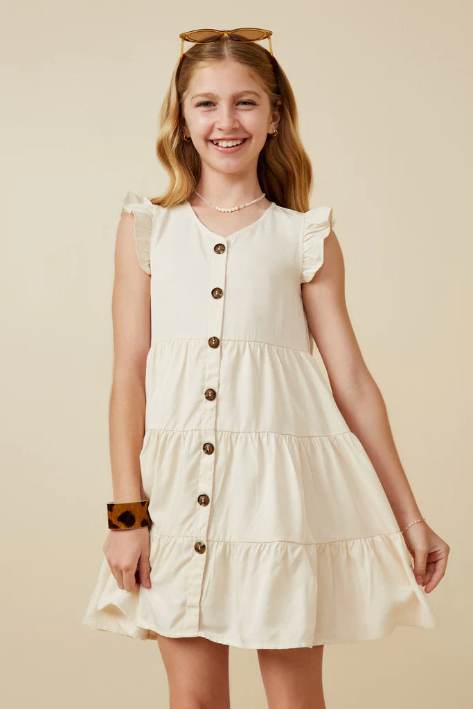 Button Down Tiered Dress