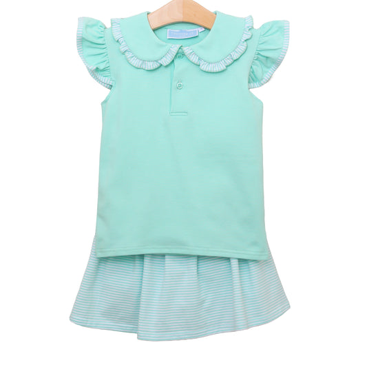 Camilla Skort Set - Mint Stripe