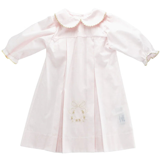 Daygown - Pastel Pink w/ Ivory Bow & Rosebuds