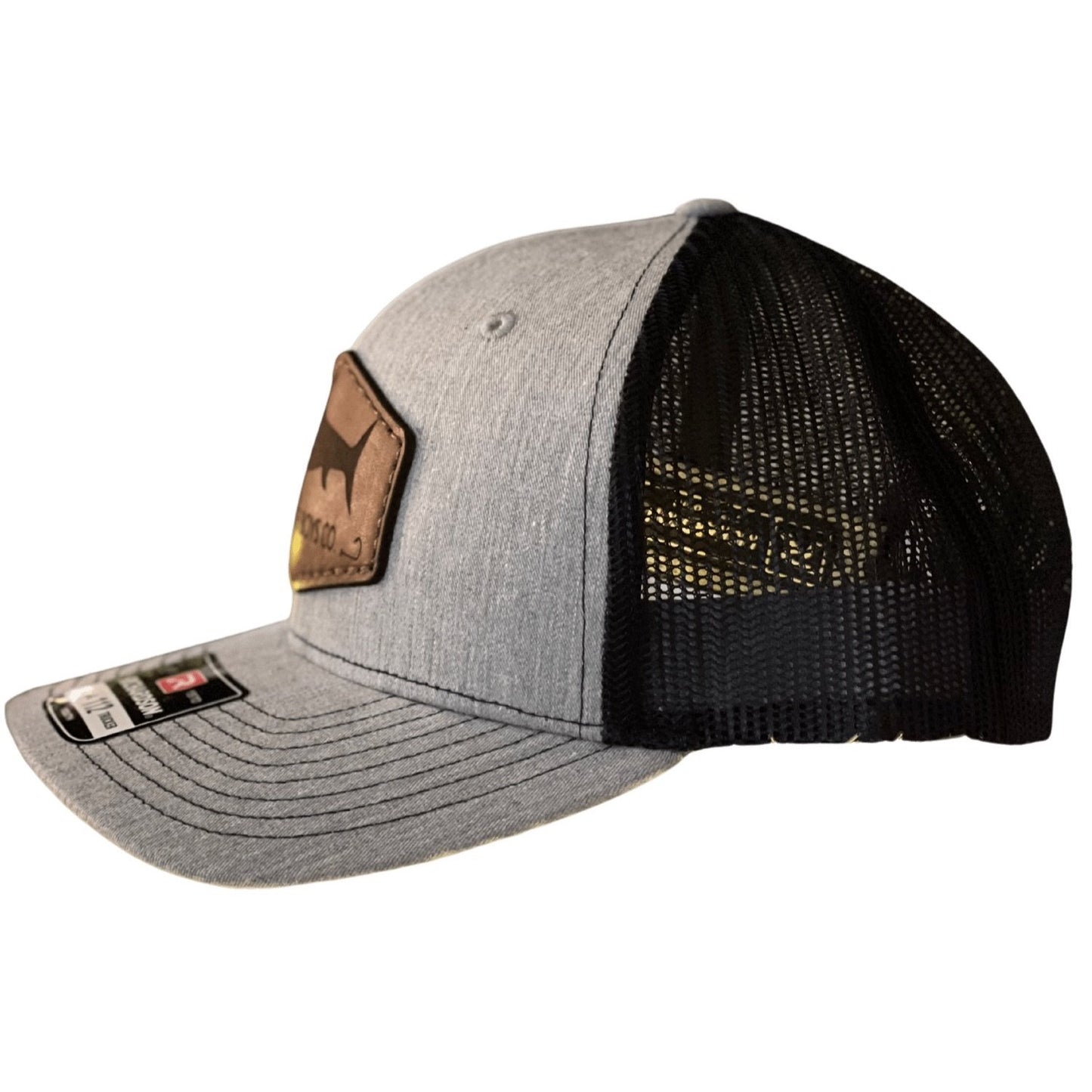 Leather Logo Hat - Grey/Black