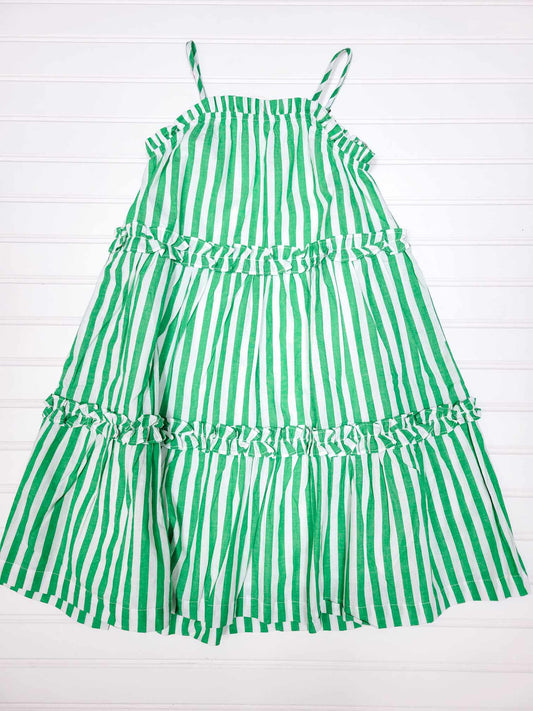 Green Striped Sleeveless Dress
