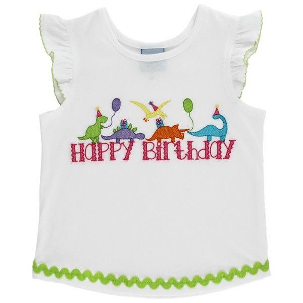 Girl Knit Tee - Happy Birthday Dino