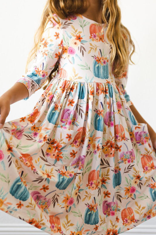 Pocket Twirl Dress - Harvest Blooms