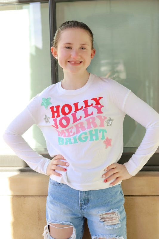 Graphic Sweatshirt - Holly Jolly Merry Bright