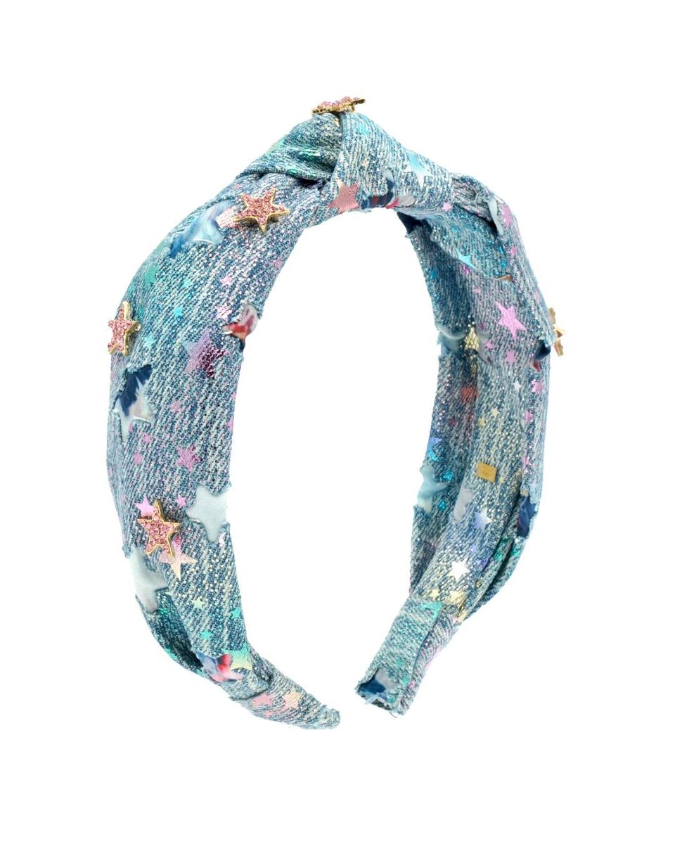 Knot Headband - Denim Star Charm