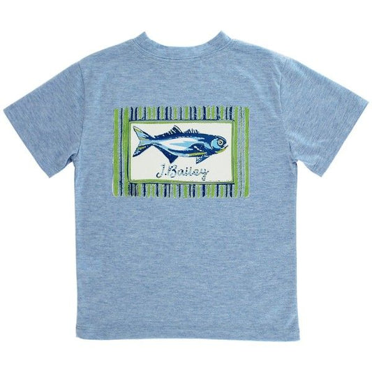 Logo Tee - Fish on Blue