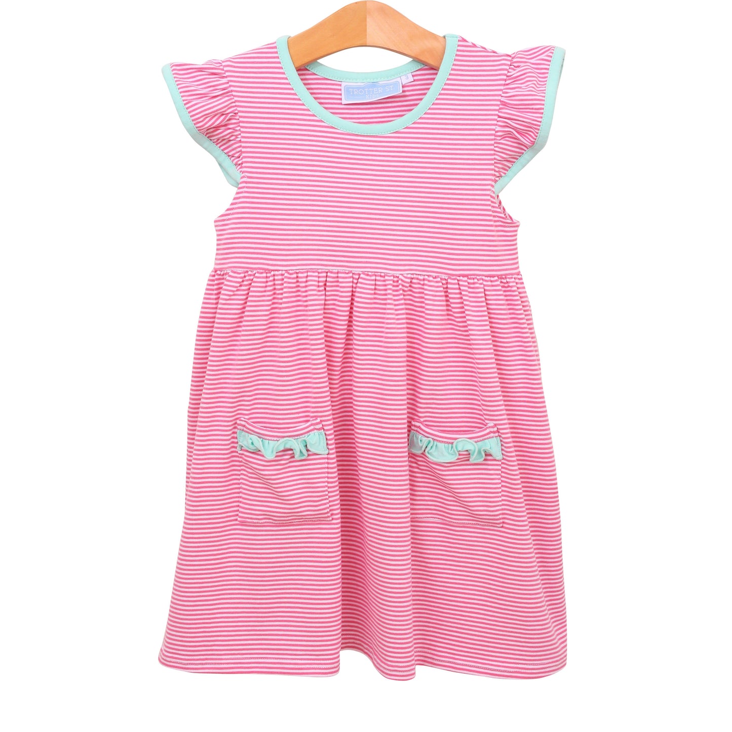 Lucy Dress - Pink Stripe/Mint