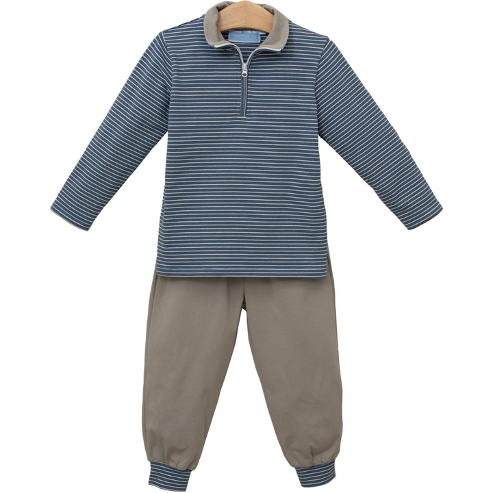Tucker Pullover Set - Blue Stripe/Beige