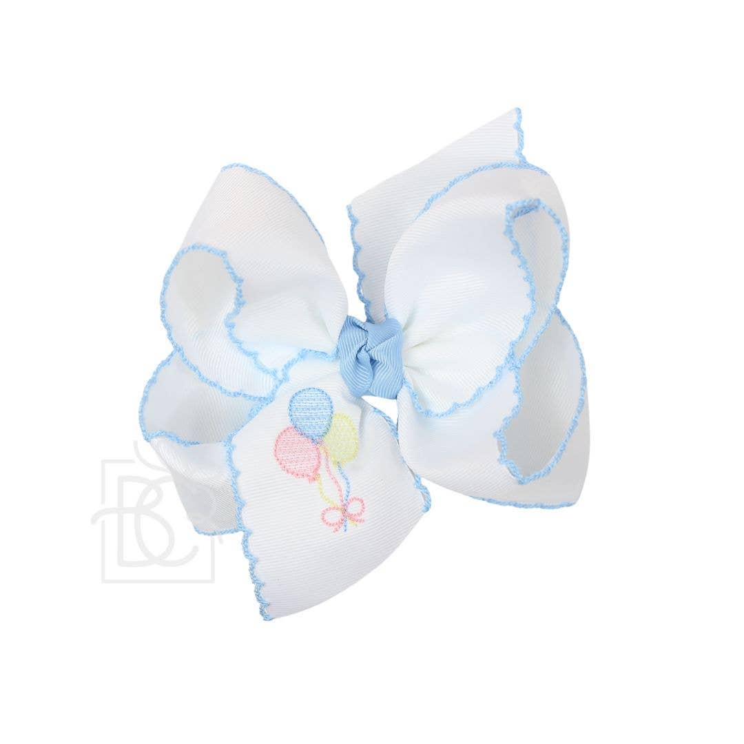 Crochet Edge Embroidered Bow - Pastel Balloons