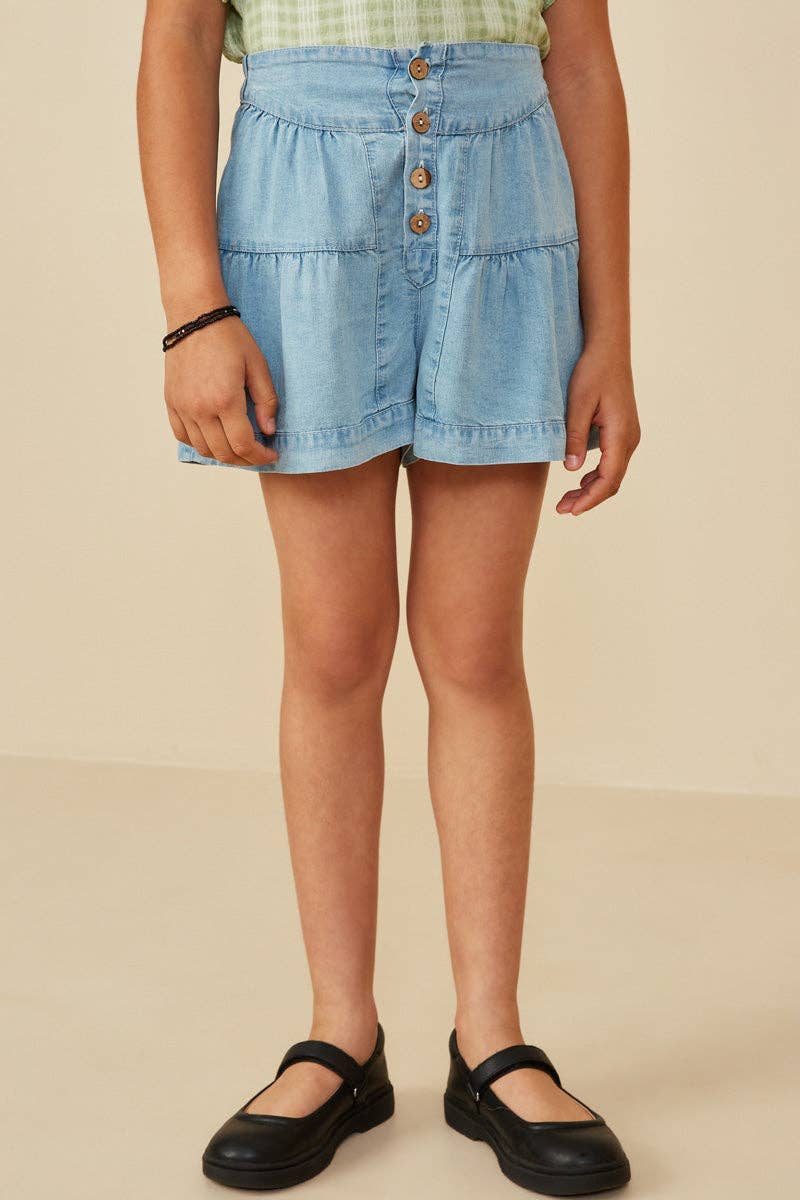 Tiered Wideleg Tencel Shorts