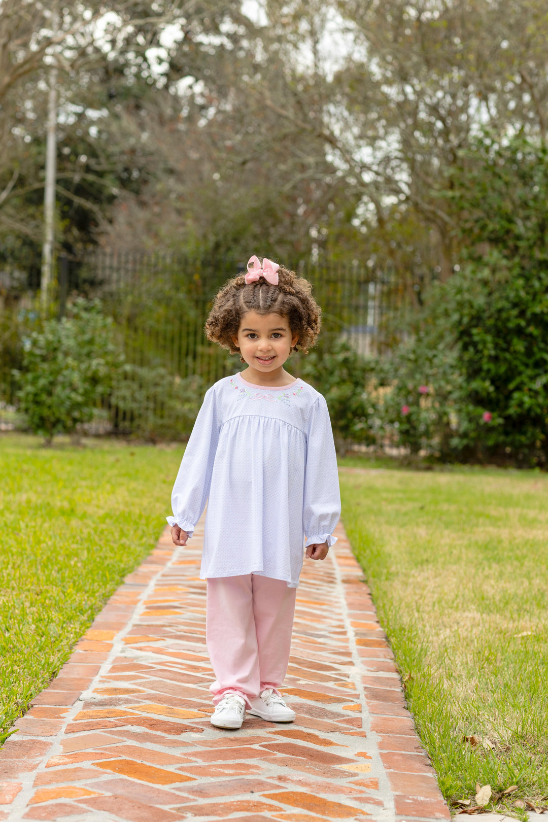 Embroidered Pants Set - Floral