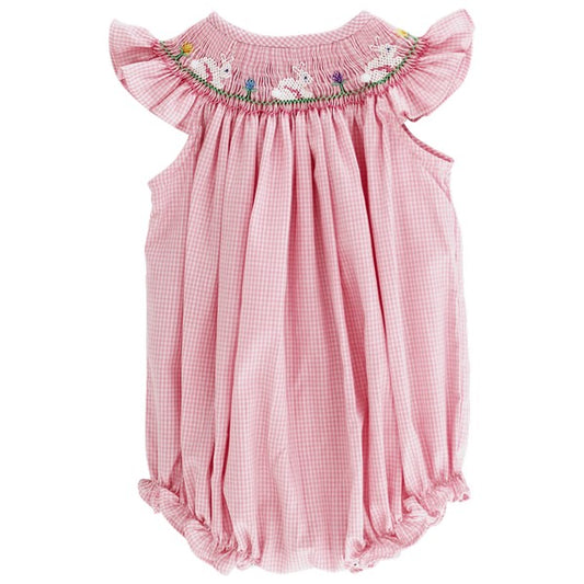 Smocked Bishop Romper - Bunnies