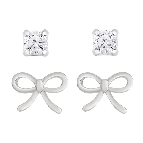 Stud Earring Set - Bows & CZ