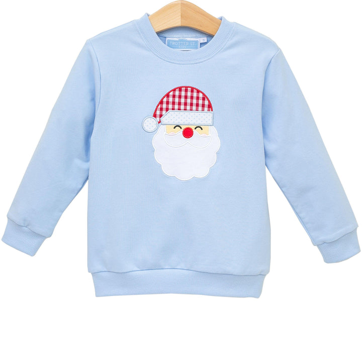 Applique French Terry Pullover - Blue/Santa
