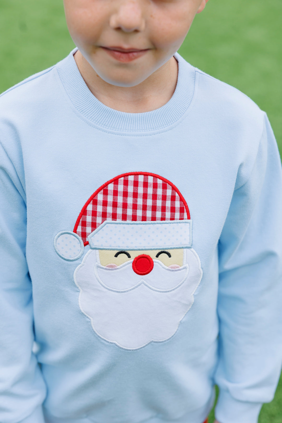 Applique French Terry Pullover - Blue/Santa