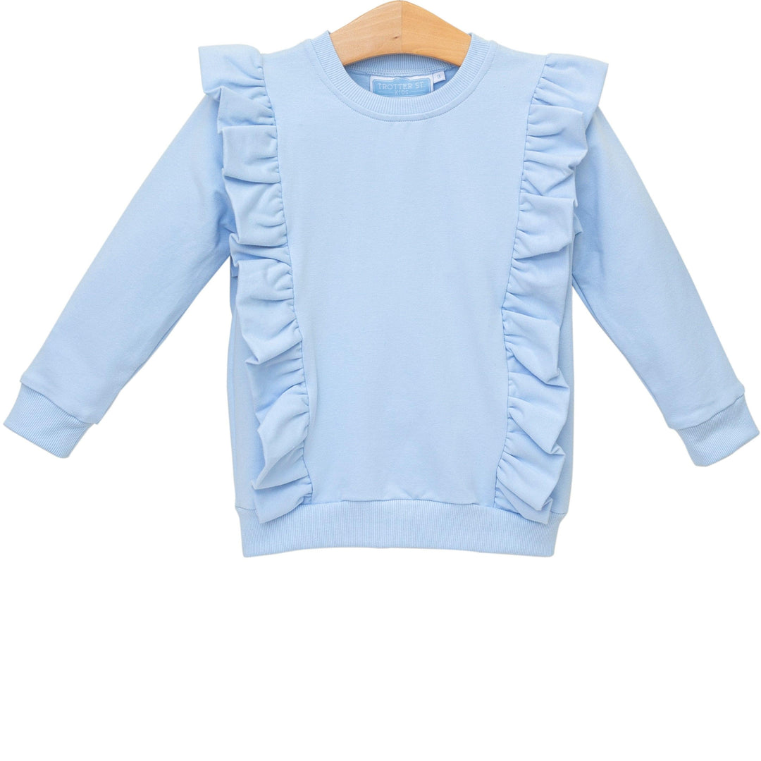Laura Ruffle Pullover - Light Blue