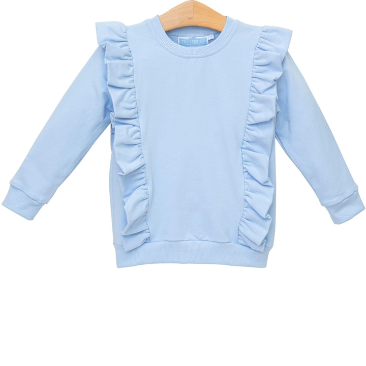 Laura Ruffle Pullover - Light Blue