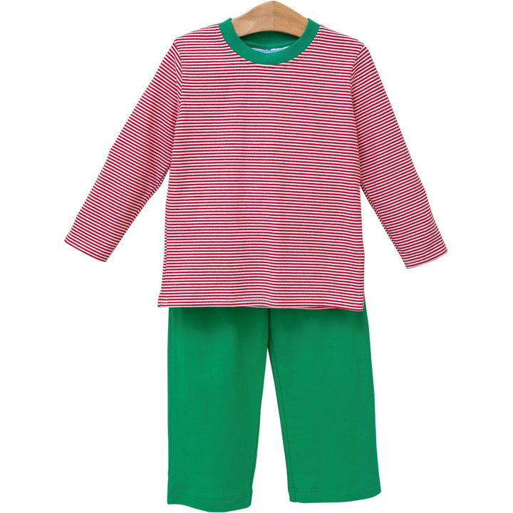 Miller Pant Set - Red Stripe/Green