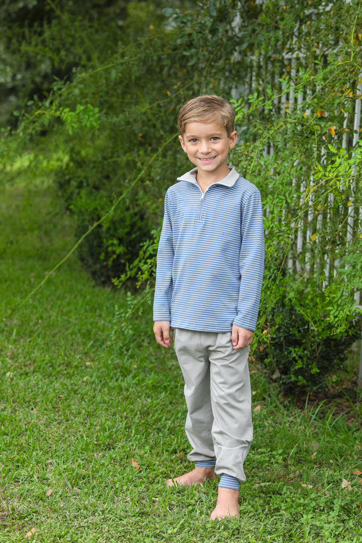Tucker Pullover Set - Blue Stripe/Beige