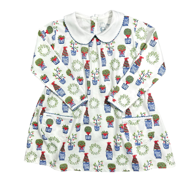 Twirling LS Pocket Dress - Christmas Planters