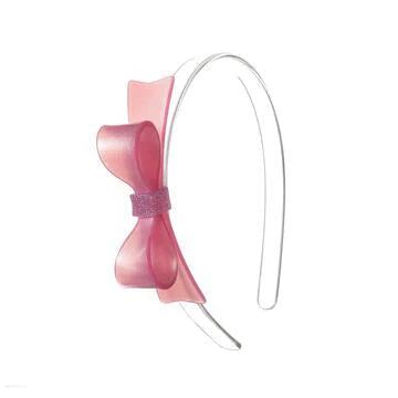 Headband - Bow Tie Pink Satin