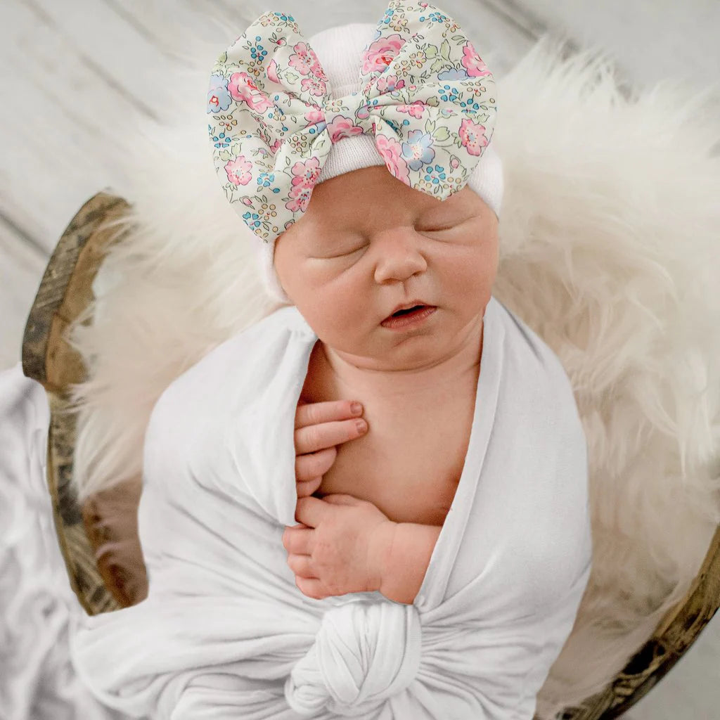 Newborn Hat - Precious Floral Bow