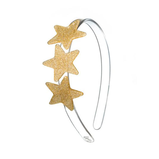 Headband - Stars Glitter Gold