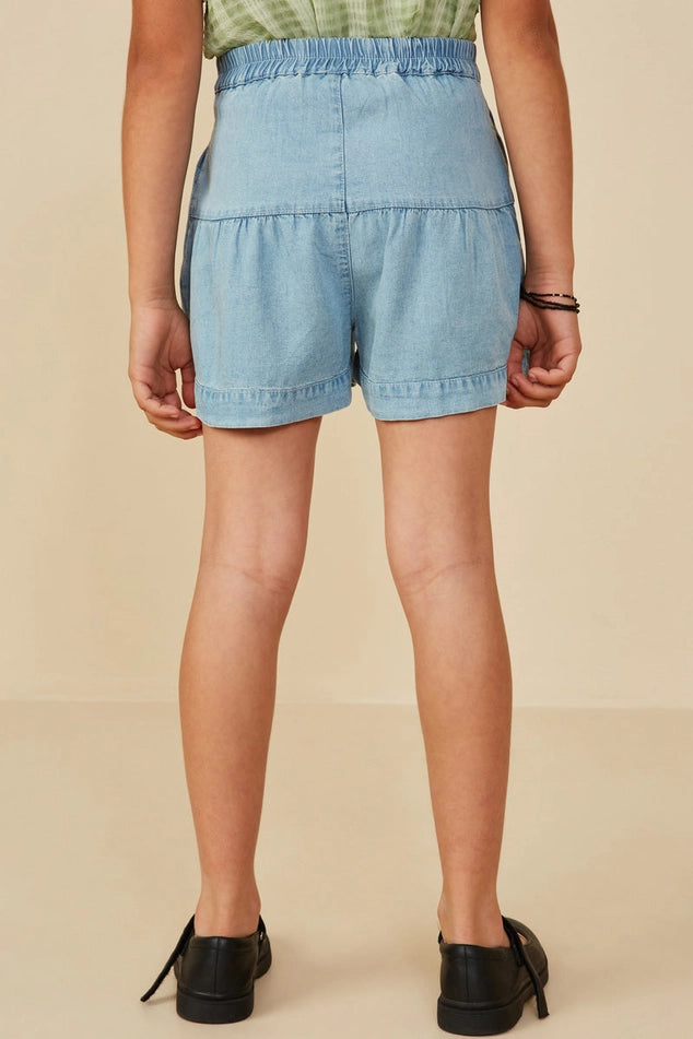 Tiered Wideleg Tencel Shorts