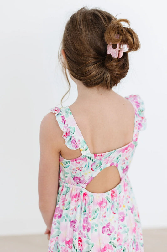 Ruffle Maxi Dress - Watercolor Floral