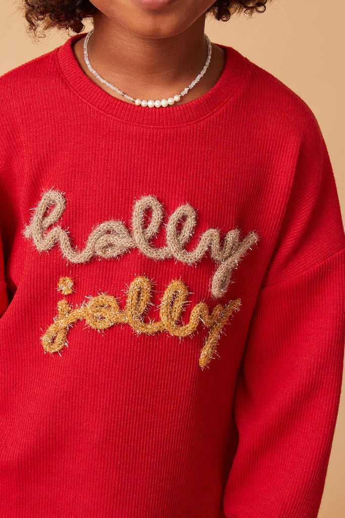 Tinsel Holly Jolly Knit Shirt - Red