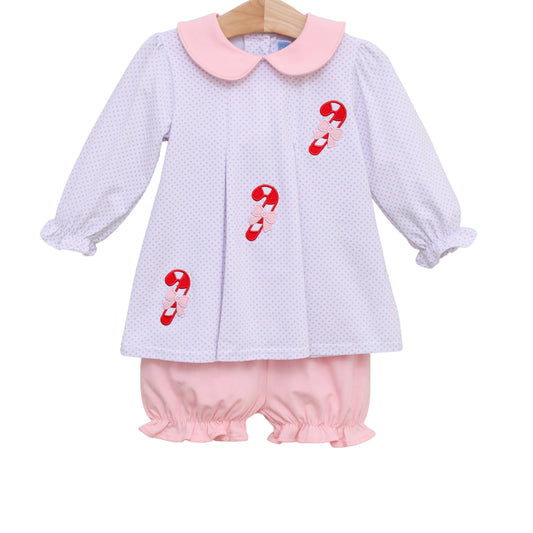 Applique Bloomer Set - Candy Cane