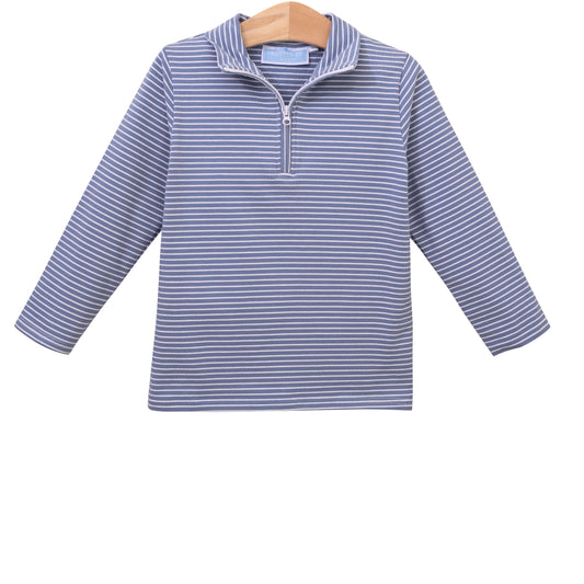 Tucker Pullover - Slate Blue Stripe