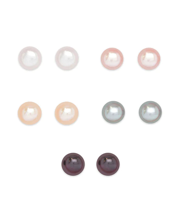 Stud Earring Set - Assorted Freshwater Pearls