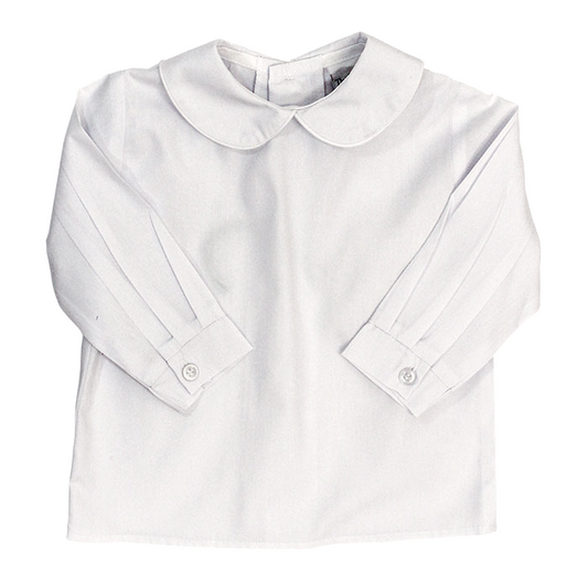 Boys Long Sleeve Button Back Shirt - White