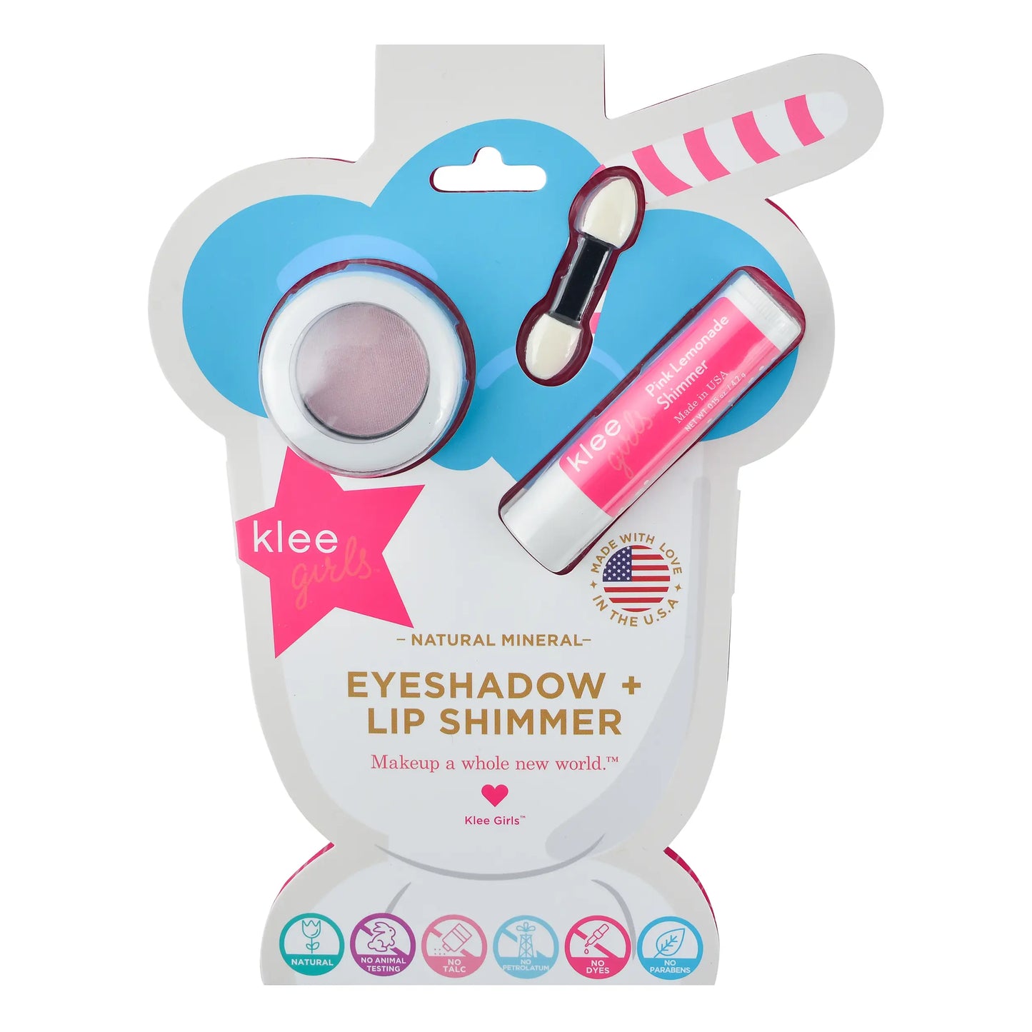 Natural Mineral Eyeshadow & Lip Shimmer Set - Bubble Gum Shimmer