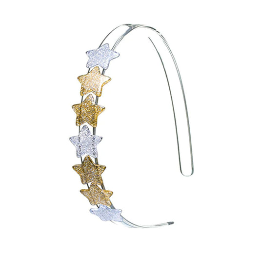 Headband - Centipede Stars (Glitter Gold & Silver)