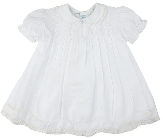 Collared Lace Slip Dress - White